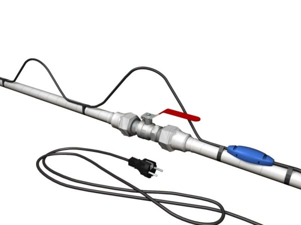 postup 2 Обогрев труб, кабель с вилкой и термостатом Fenix PFP-12, 100 м, 1260 Вт